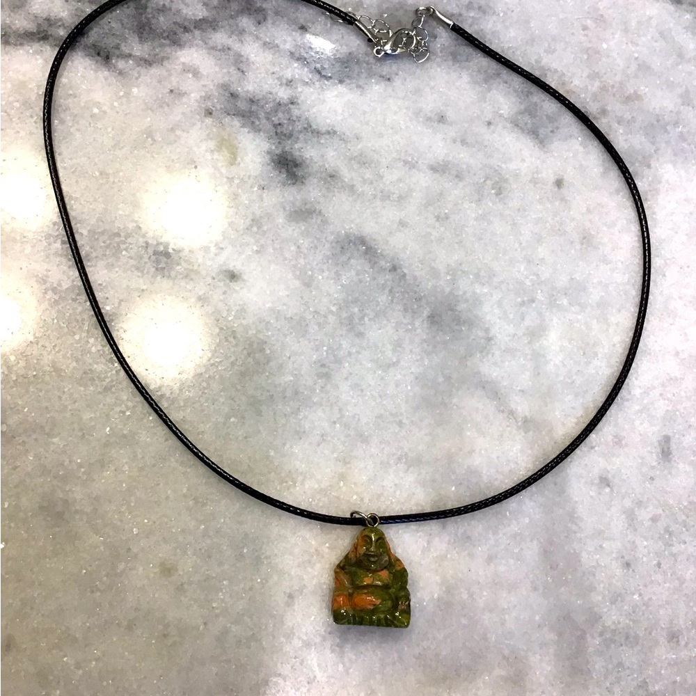 Unakite Buddha Necklace